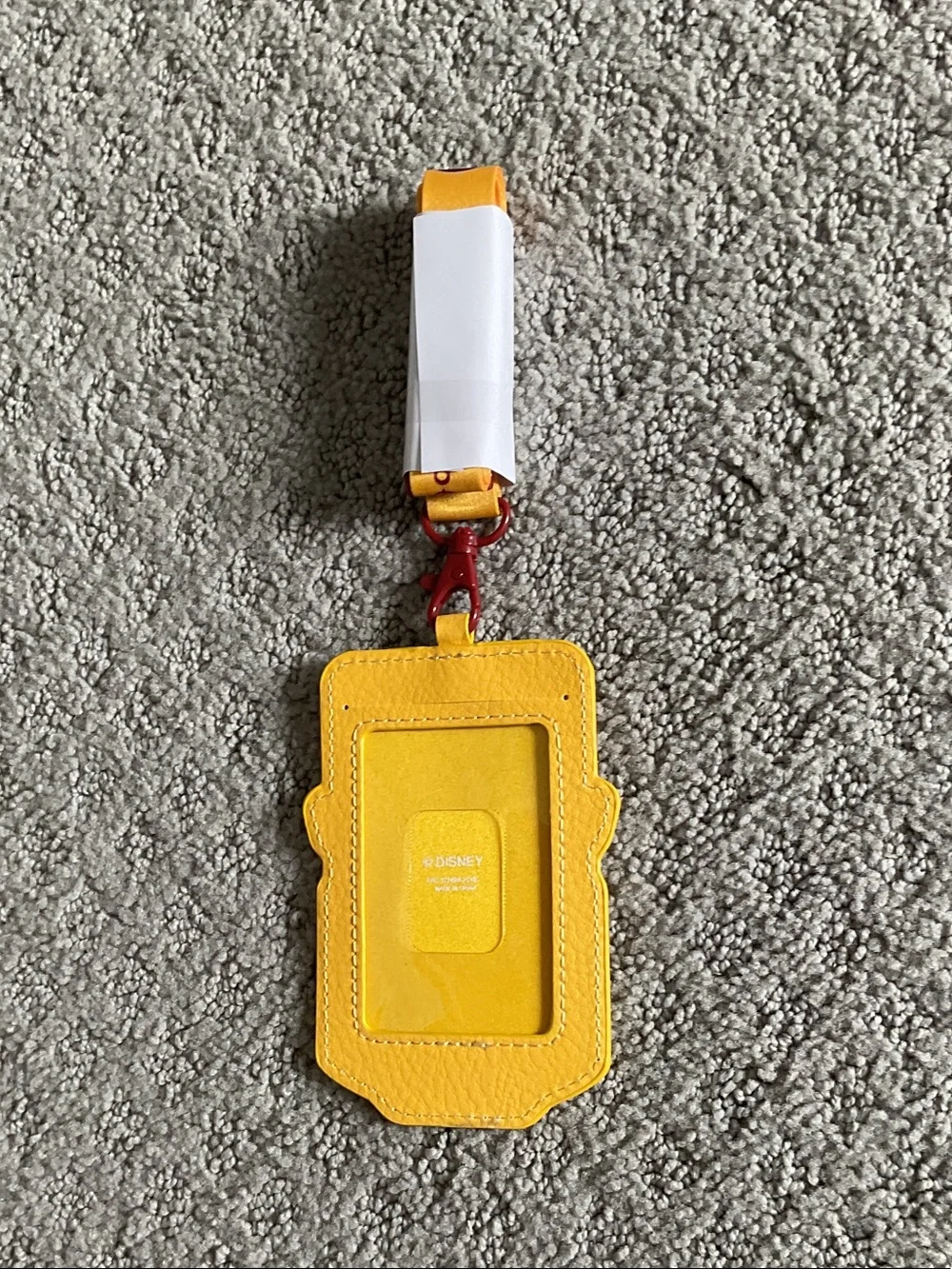 Disney Yellow Luggage Tag with Red Clip